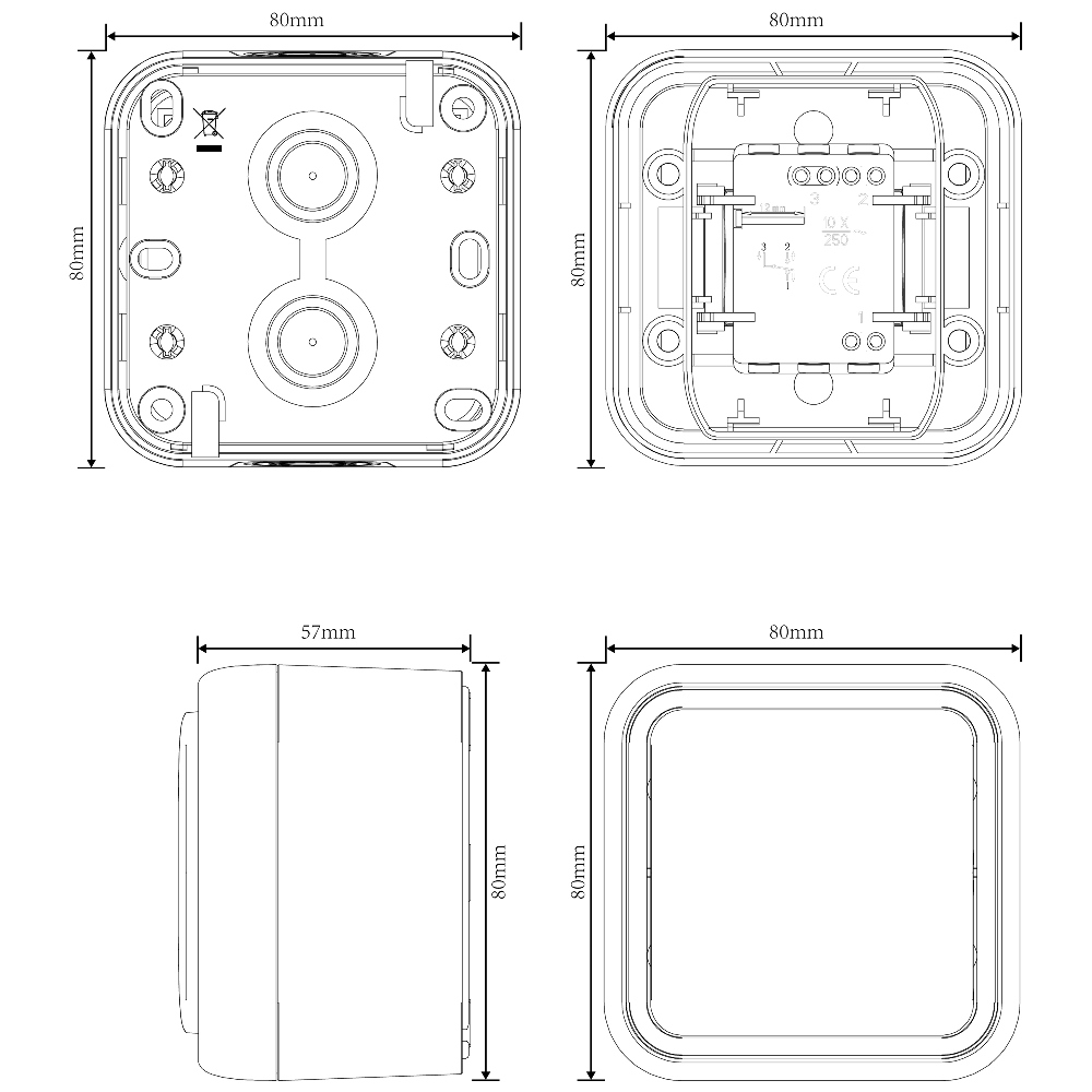 Выключатель одноклавишный накладной Donel DIP55 Серый DIP10140 — изображение 4