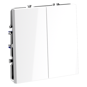 Выключатель двухклавишный встраиваемый Voltum S70 Белый глянцевый VLS020101