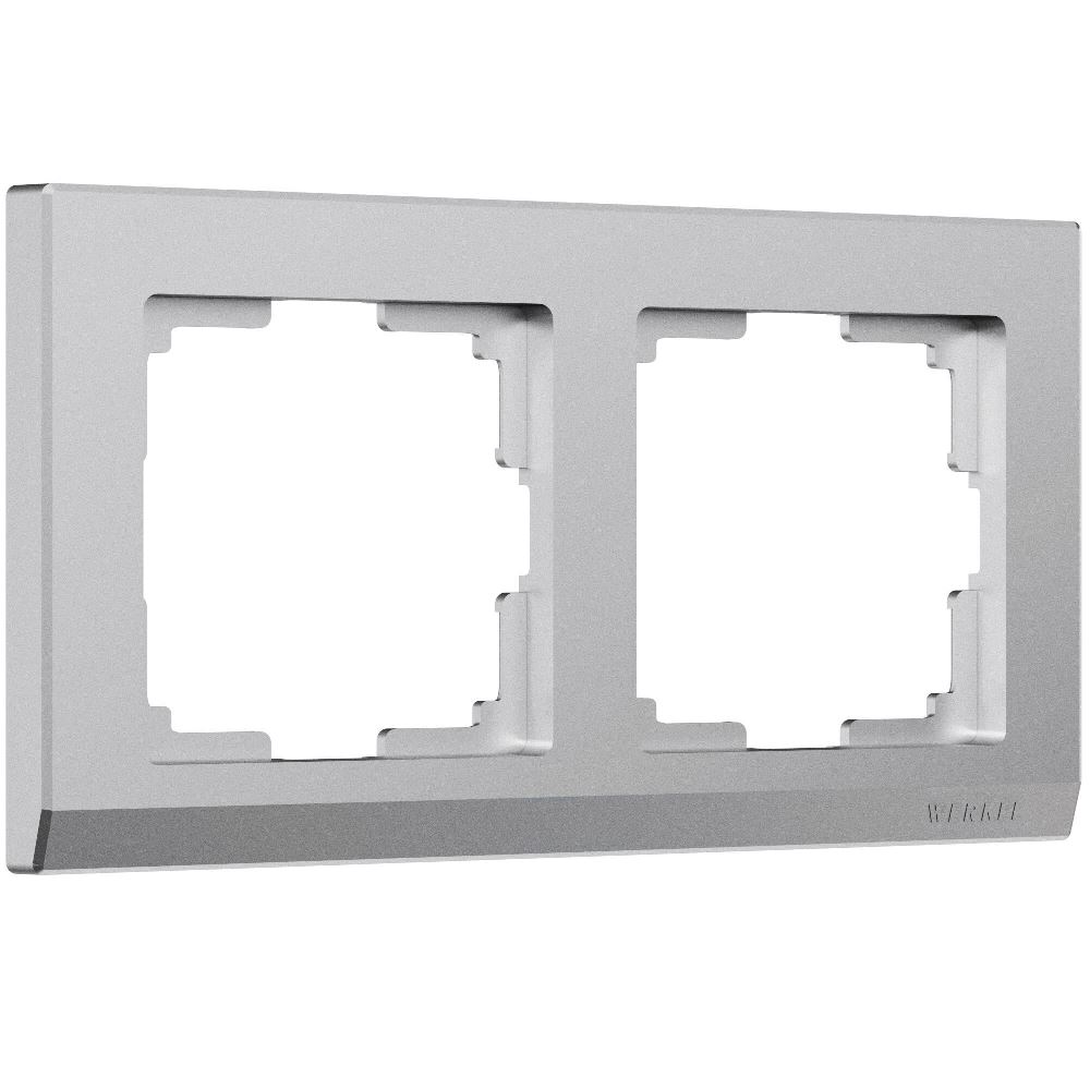 Рамка из поликарбоната Werkel Stark на 2 поста Серебряный матовый W0021865