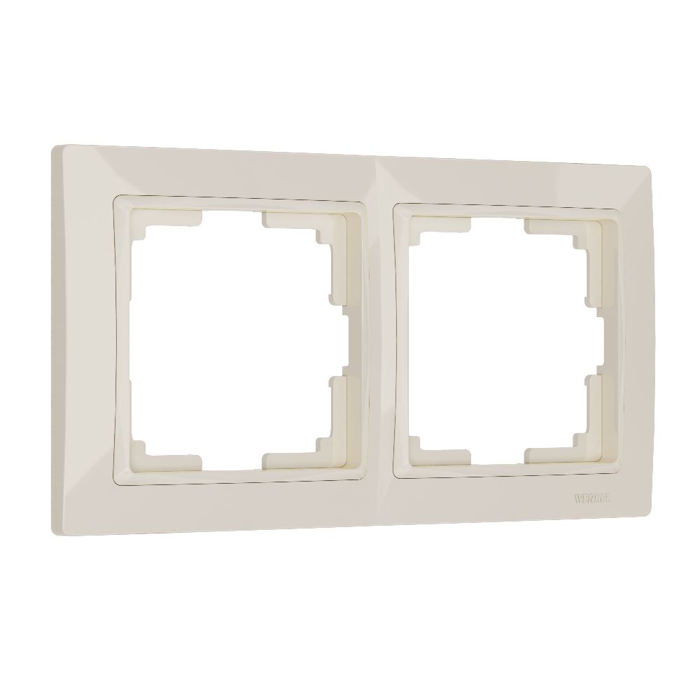 Рамка из поликарбоната Werkel Snabb basic на 2 поста Слоновая кость W0022003