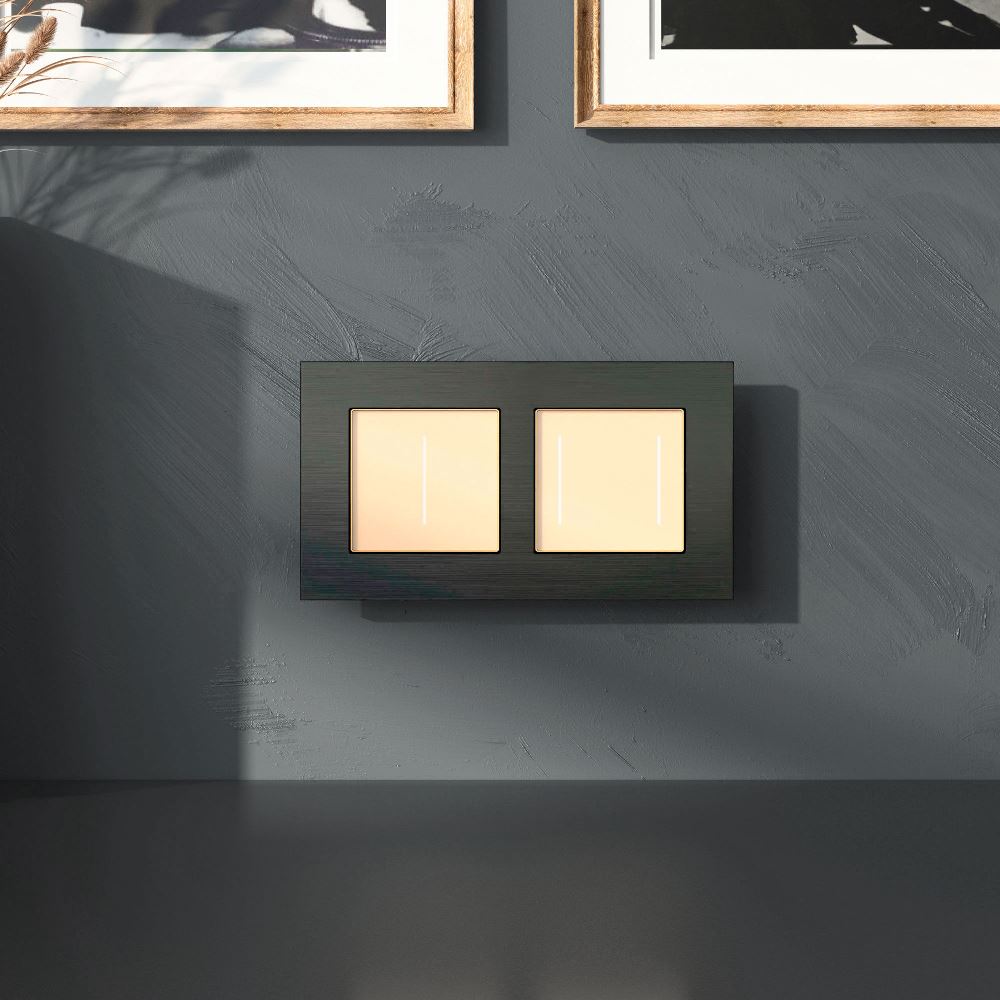 Рамка из металла Werkel AluMax на 2 поста Черный алюминий W0023508 — изображение 2