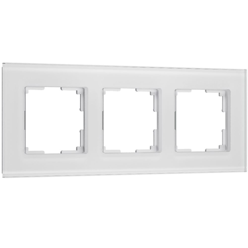 Рамка стеклянная Werkel Senso на 3 поста soft-touch Белый W0033101