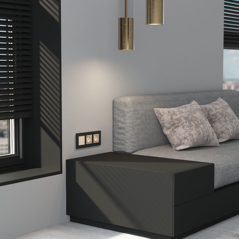 Рамка из металла Werkel AluMax на 3 поста Черный алюминий W0033508 — изображение 3