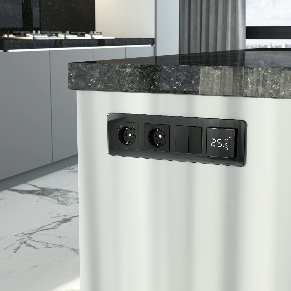 Рамка стеклянная Werkel Elite на 4 поста Черный W0042448 — изображение 2