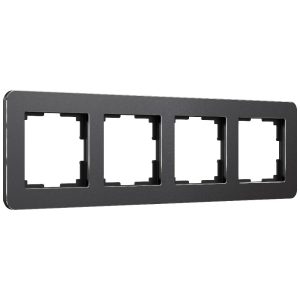 Рамка из металла Werkel Platinum на 4 поста Черный алюминий W0042608