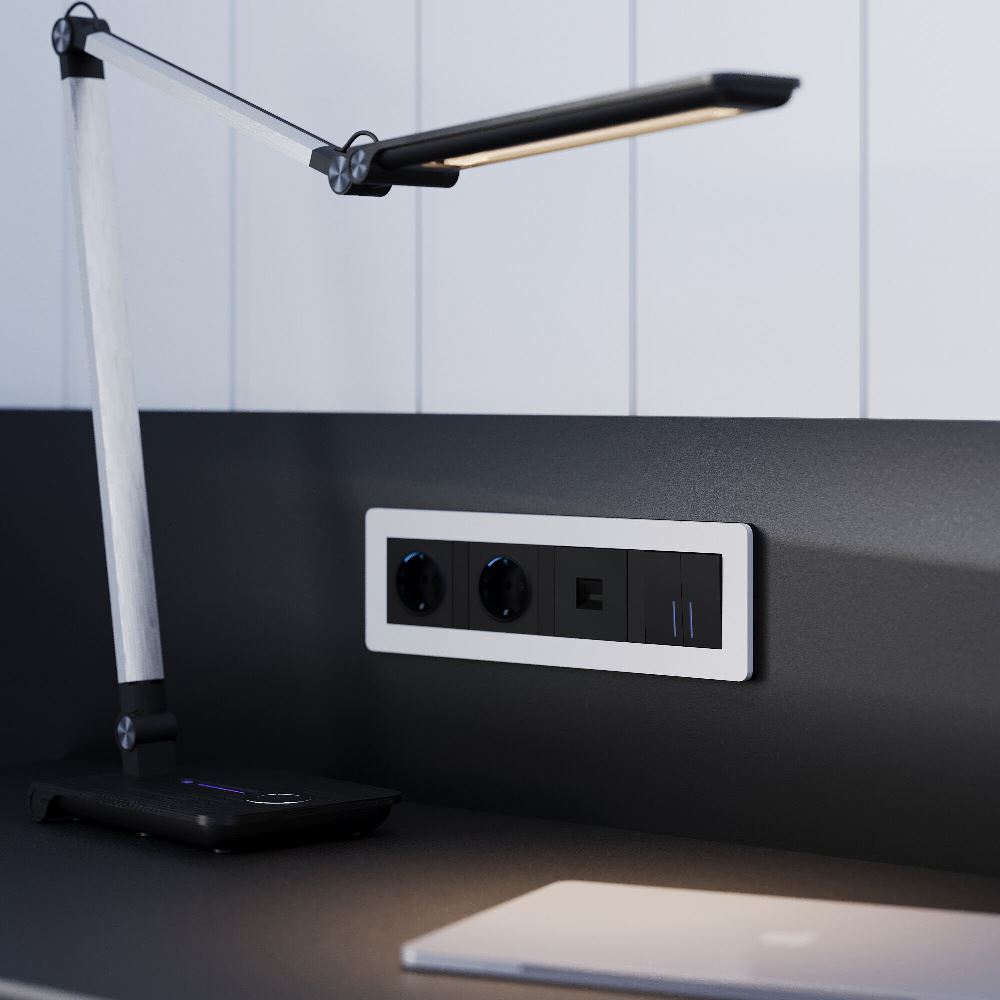 Рамка из поликарбоната Werkel Split на 4 поста Белый / Черный W0043068 — изображение 2