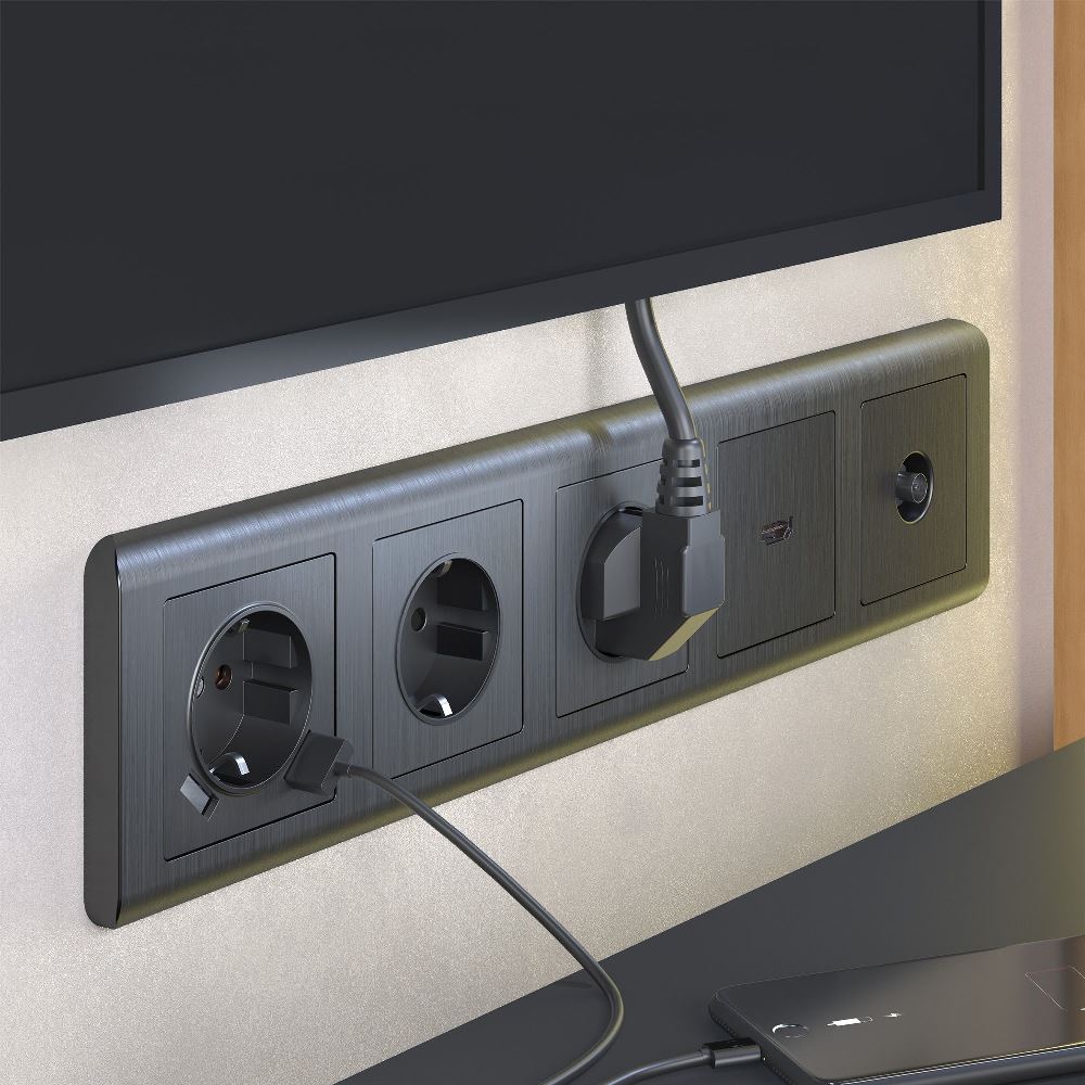 Рамка из поликарбоната Werkel Stream на 5 постов Графит W0052104 — изображение 2