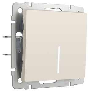 Выключатель одноклавишный встраиваемый Werkel с подсветкой Айвори матовый W1110162