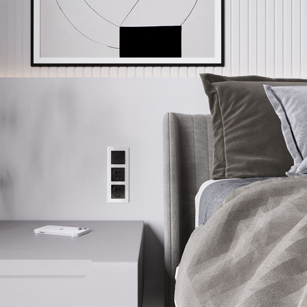 Выключатель одноклавишный встраиваемый проходной Werkel Черный W1112048 — изображение 3