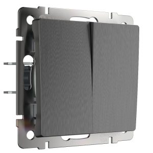 Выключатель двухклавишный встраиваемый Werkel Графит W1120004