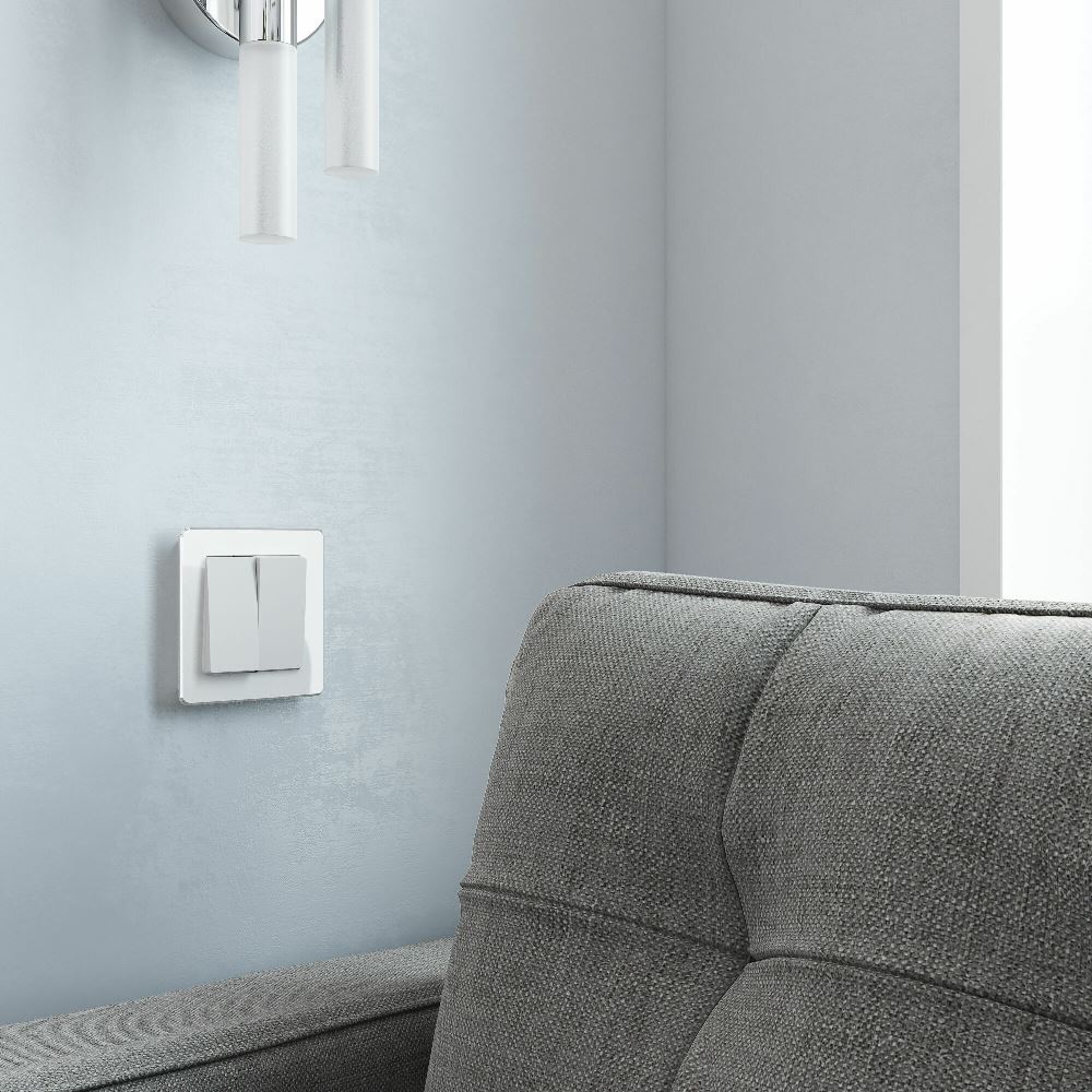 Выключатель двухклавишный встраиваемый Werkel Белый матовый W1120061 — изображение 3