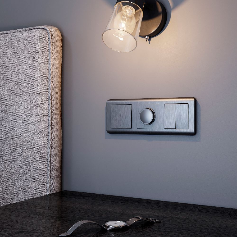 Выключатель двухклавишный встраиваемый проходной Werkel Графит W1122004 — изображение 2