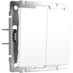 Выключатель двухклавишный встраиваемый с самовозвратом Werkel Белый матовый W1122461