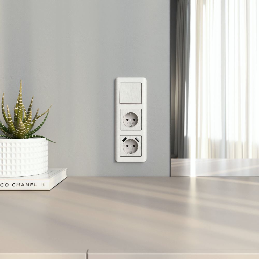 Розетка встраиваемая Werkel с заземлением Перламутровый рифленый W1171013 — изображение 2