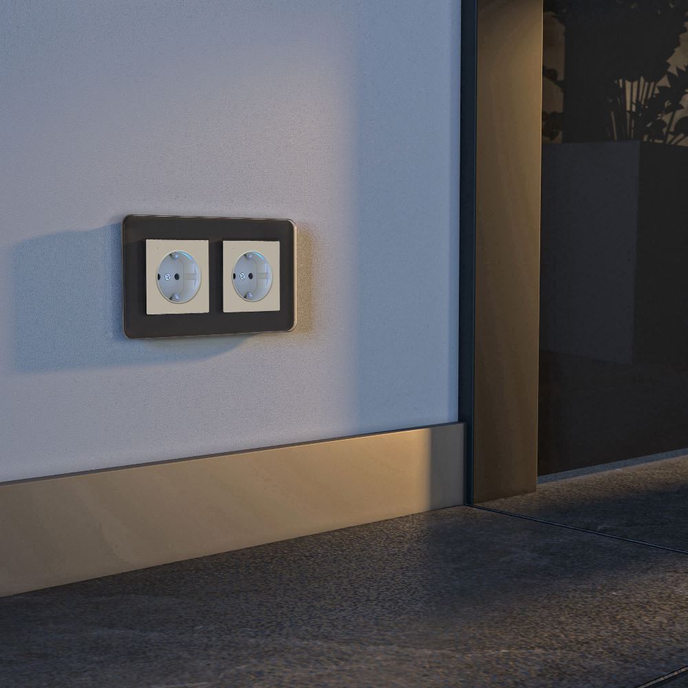 Розетка встраиваемая Werkel с подсветкой, заземлением и шторками Айвори матовый W1171462 — изображение 2