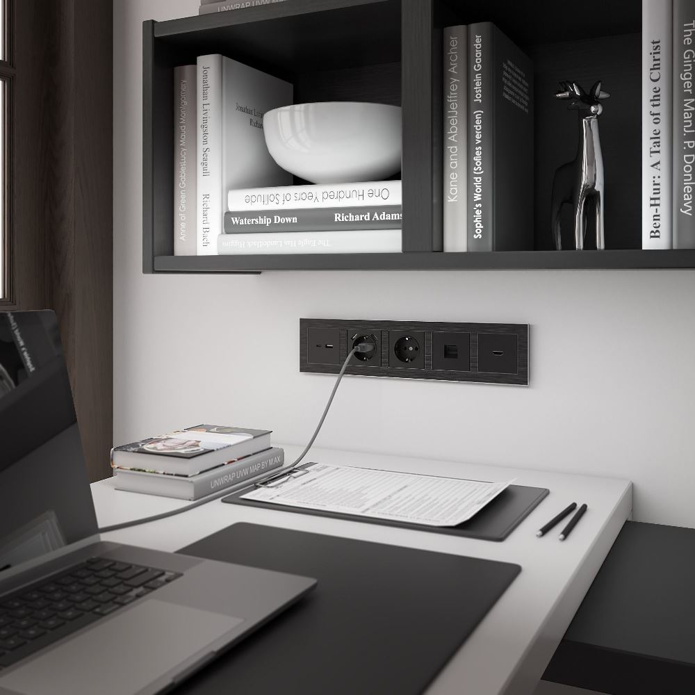 Розетка встраиваемая Ethernet Werkel RJ-45 Черный матовый W1181008 — изображение 2