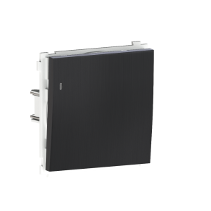 Выключатель одноклавишный встраиваемый звонковый Donel R98 Metal с подсветкой Вороненая сталь DA03151-DA290GS