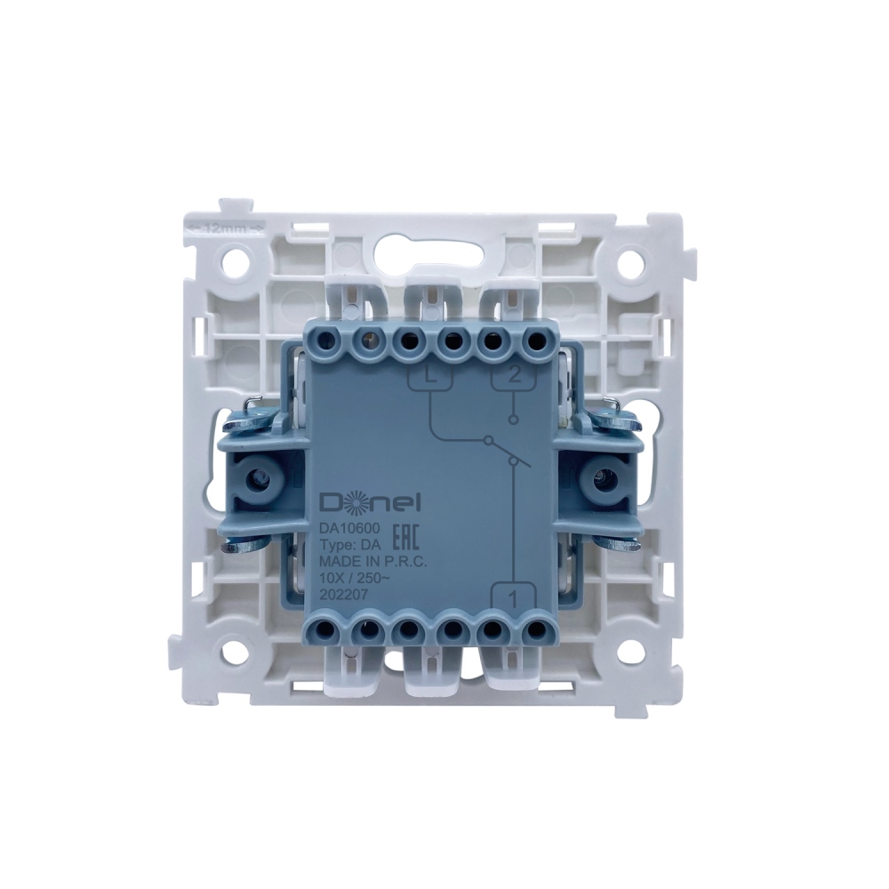 Выключатель одноклавишный встраиваемый проходной Donel R98 Metal Никель DA10600-DA296NB — изображение 4