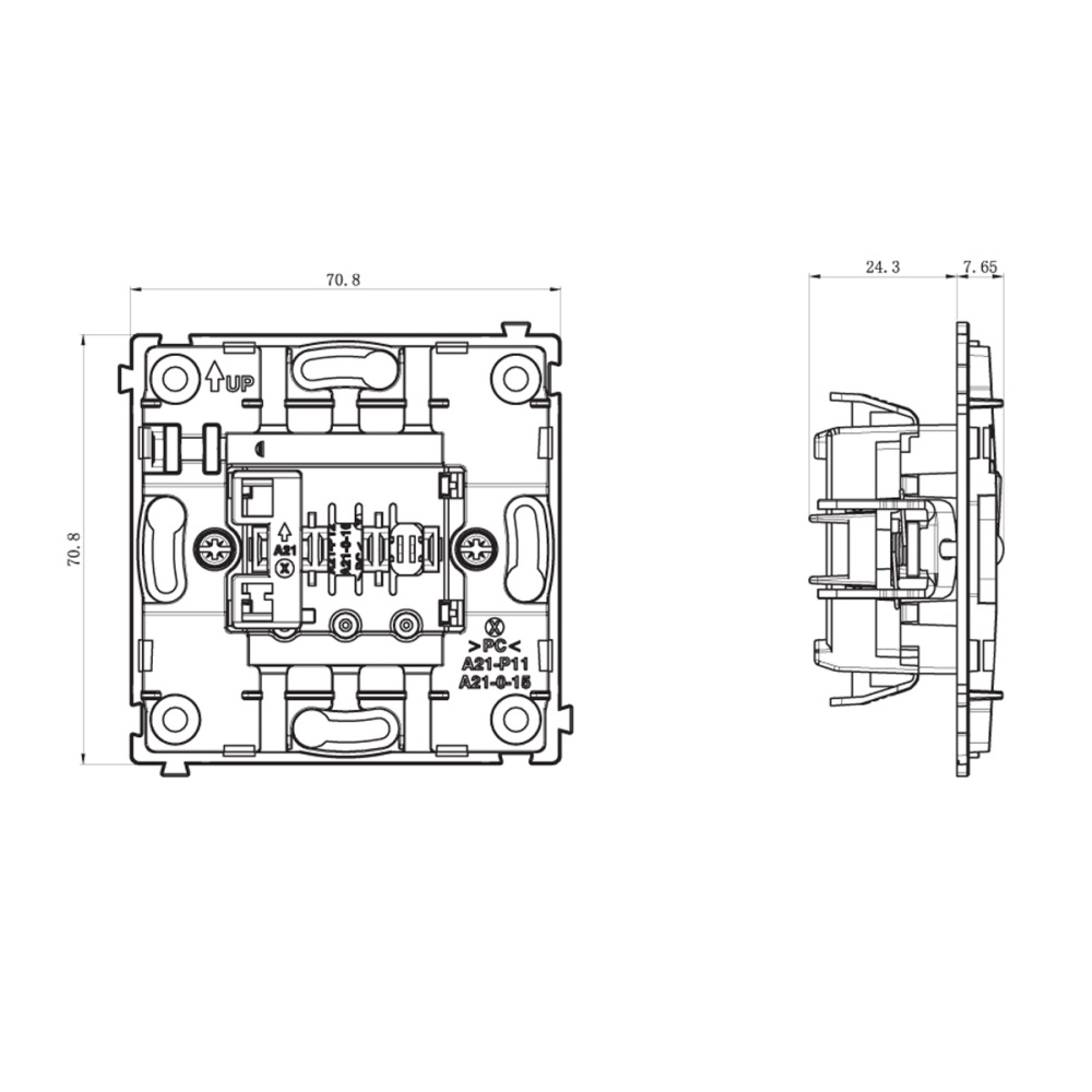 Выключатель одноклавишный встраиваемый проходной Donel R98 Metal Никель DA10600-DA296NB — изображение 7