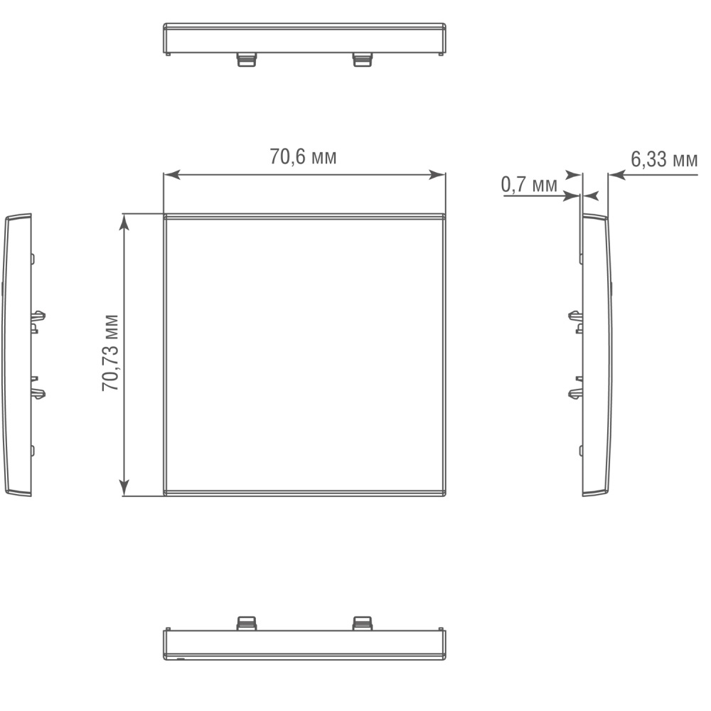 Выключатель одноклавишный встраиваемый проходной Donel R98 Metal Никель DA10600-DA296NB — изображение 6