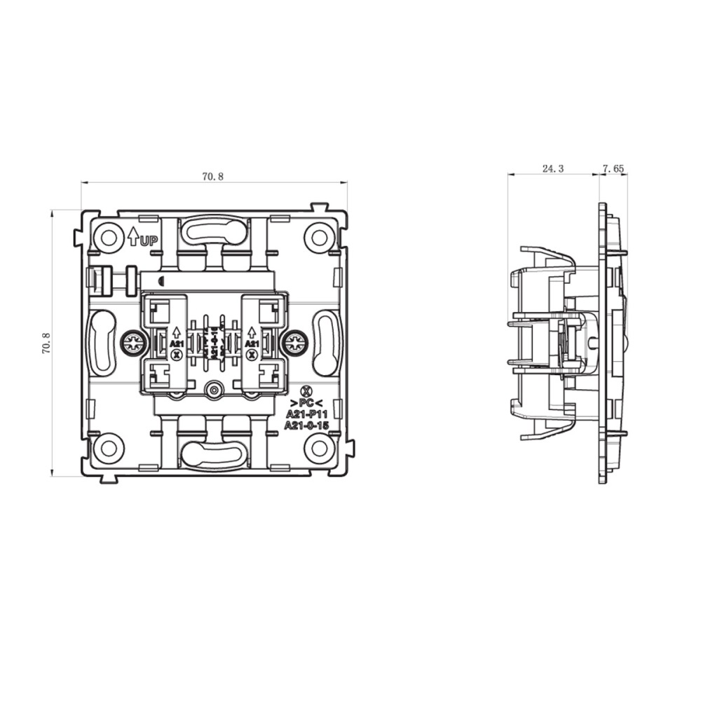Выключатель одноклавишный встраиваемый перекрестный Donel R98 с 3-х мест Карбон матовый DA10700N-DA29630 — изображение 6