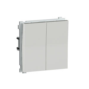 Выключатель двухклавишный встраиваемый проходной Donel R98 Белый глянцевый DA10800-DA29503