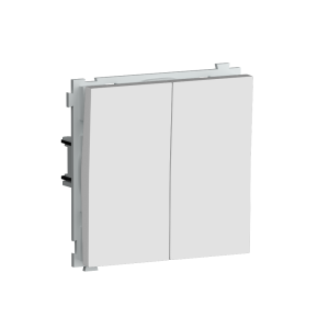 Выключатель двухклавишный встраиваемый проходной Donel R98 Белый матовый DA10800-DA29533