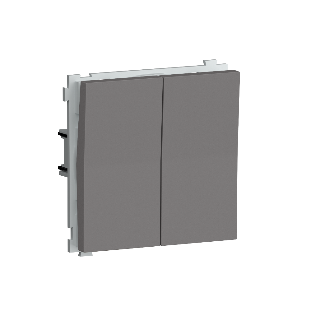 Выключатель двухклавишный встраиваемый проходной Donel R98 Шоколад матовый DA10800-DA29542