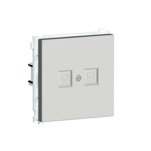 Розетка встраиваемая телефонная двойная Donel R98 RJ11 + RJ11 Белый глянцевый DA14400-DA86903