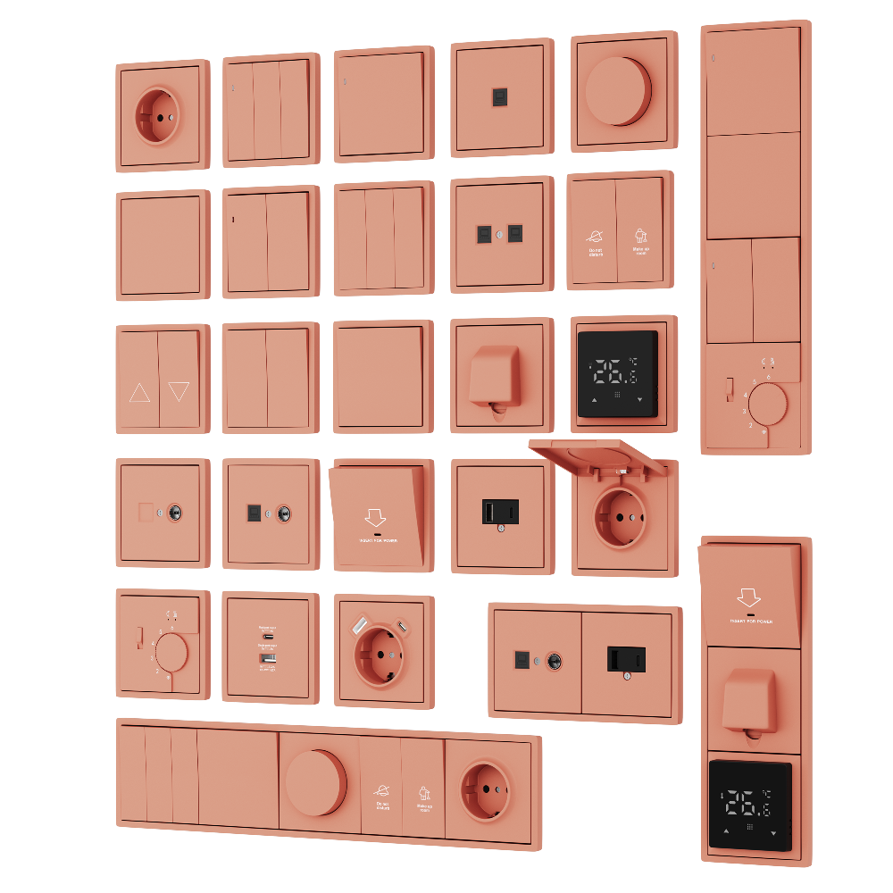 Выключатель одноклавишный встраиваемый Donel R98 звонкового типа Коралл матовый DA15100-DA29645 — изображение 3