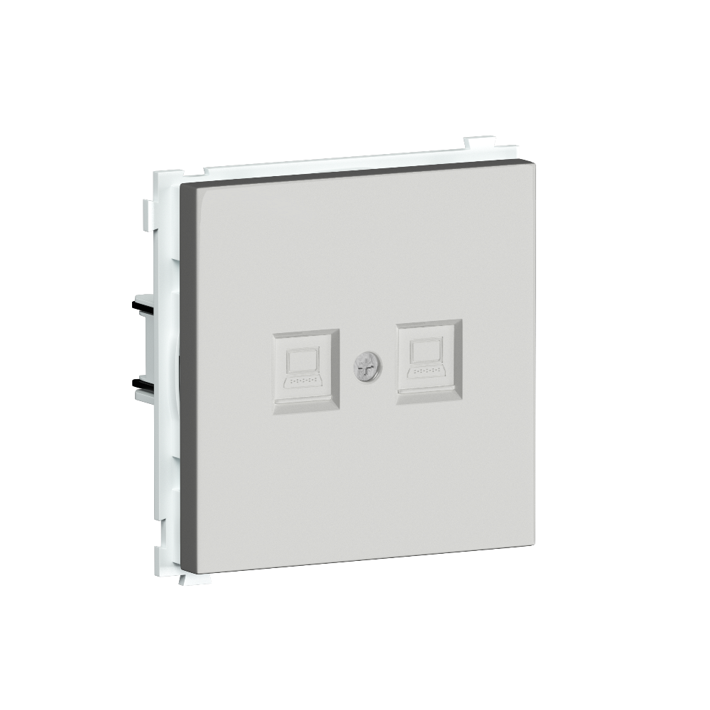 Розетка встраиваемая двойная Ethernet Donel R98 RJ45 2-я Cat.6/ClassE-8/8 Белый глянцевый DA16600-DA86903