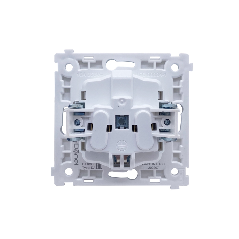 Розетка встраиваемая Donel R98 Schuko с крышкой и заземлением на винтах Черный матовый DA18800-DA52028 — изображение 5