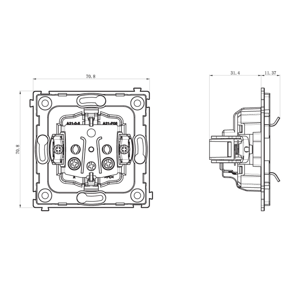 Розетка встраиваемая Donel R98 Schuko с крышкой и заземлением на винтах Черный матовый DA18800-DA52028 — изображение 7