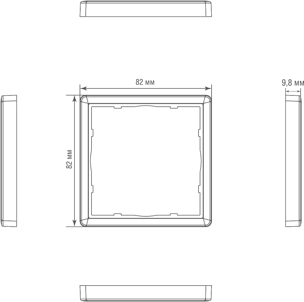 Рамка из металла Donel R98 Metal на 1 пост Вороненая сталь DA211GS — изображение 3
