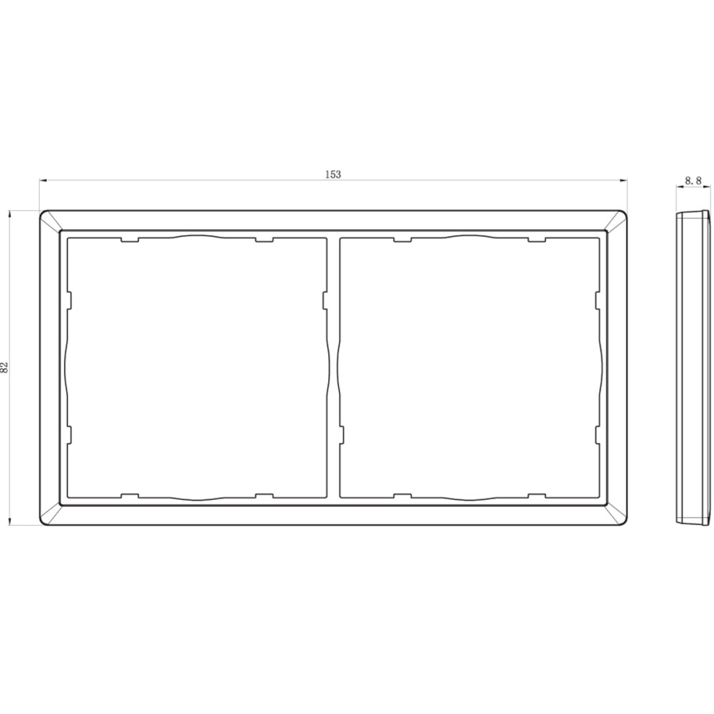 Рамка пластиковая Donel R98 на 2 поста Карбон матовый DA21230 — изображение 3