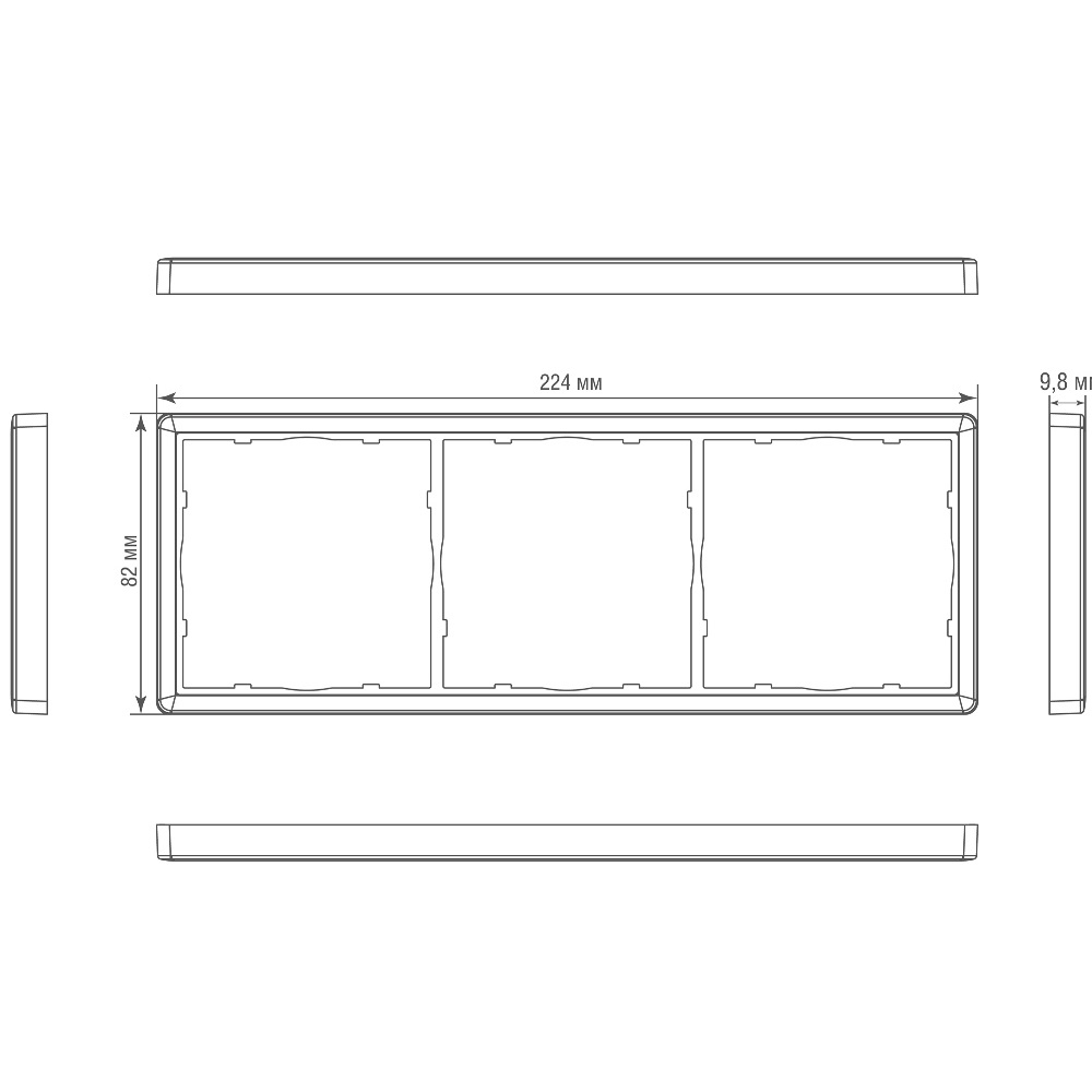 Рамка из металла Donel R98 Metal на 3 поста Золото матовое DA213BR — изображение 3