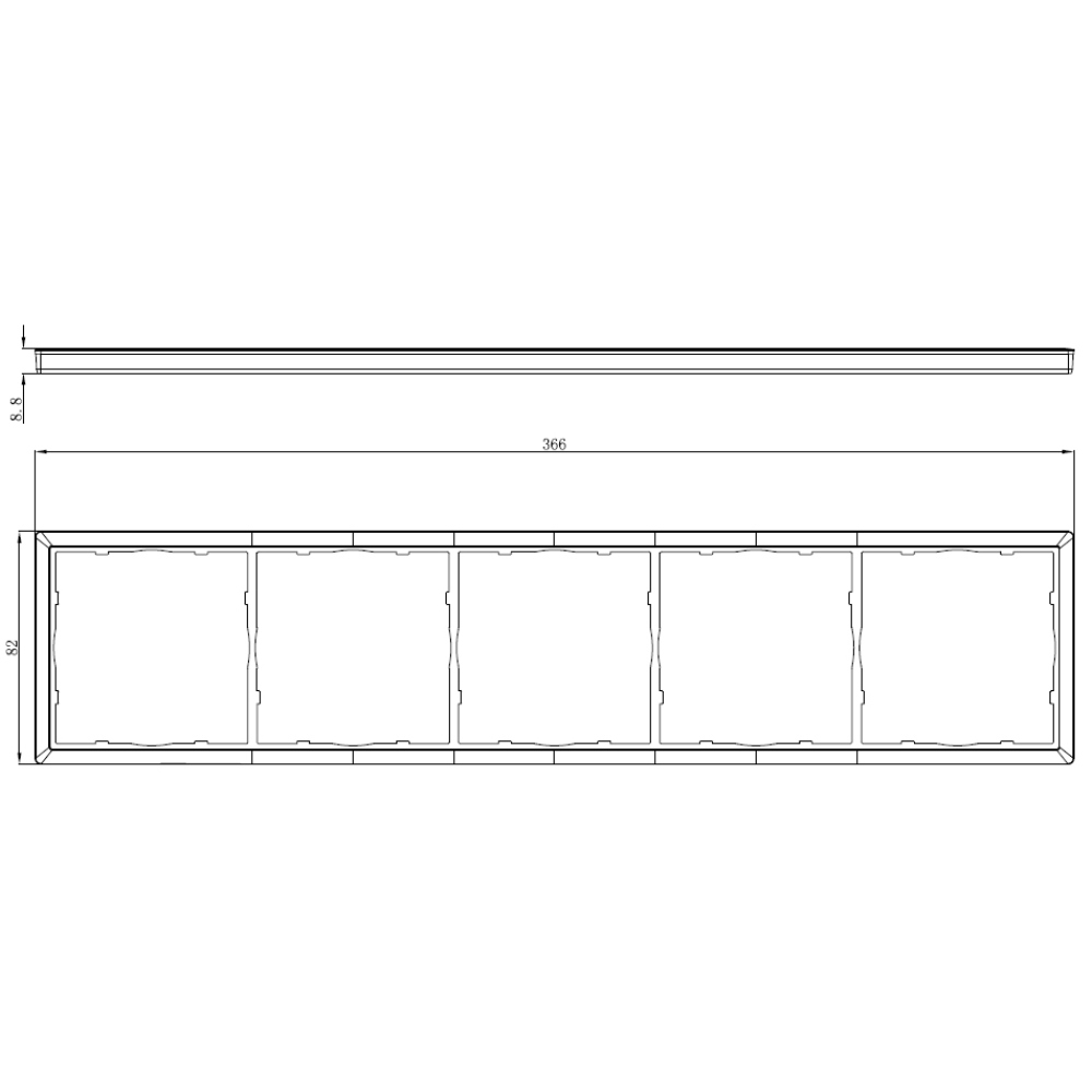 Рамка пластиковая Donel R98 на 5 постов Алюминий матовый DA21526 — изображение 3