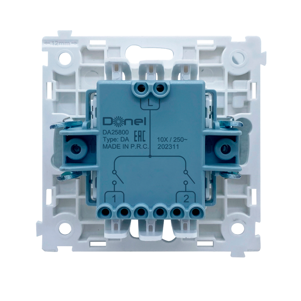 Выключатель жалюзи встраиваемый Donel R98 с блокировкой Белый глянцевый DA25800-DA29403 — изображение 4