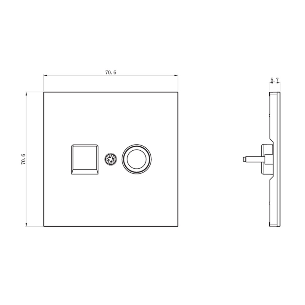 ТВ-розетка встраиваемая оконечная Donel R98 Сталь матовая DA30100-DA87937 — изображение 3