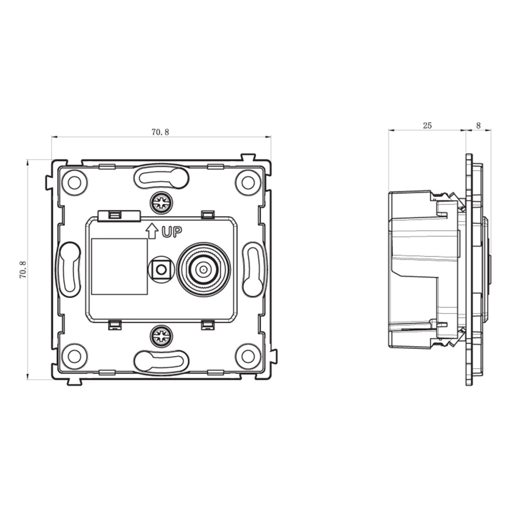 ТВ-розетка встраиваемая оконечная Donel R98 Сталь матовая DA30100-DA87937 — изображение 6