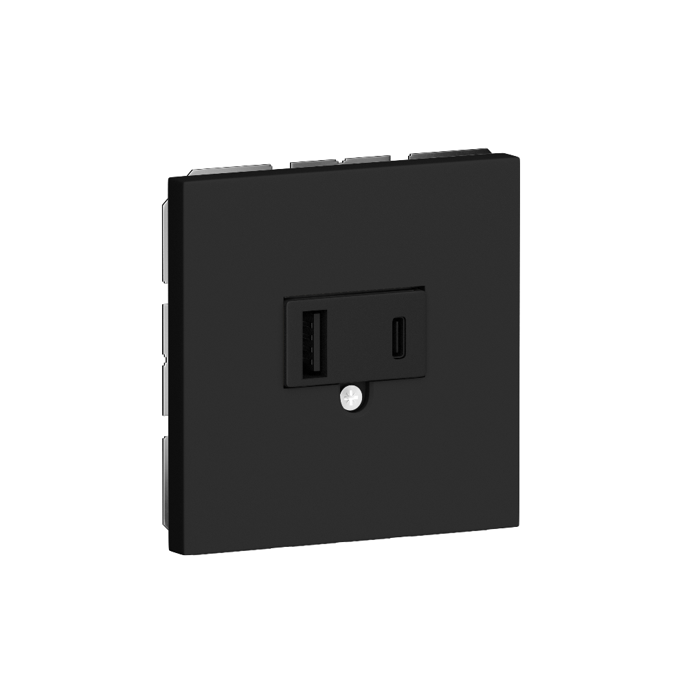 Розетка встраиваемая USB Donel R98 3.1A тип A, С Карбон матовый DUSB3100ANC-DA27630