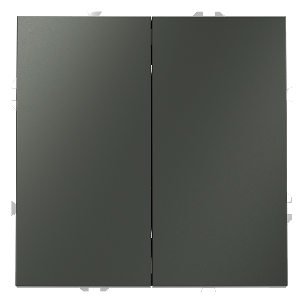 Выключатель двухклавишный встраиваемый проходной Voltum S70 Титан VLS020306