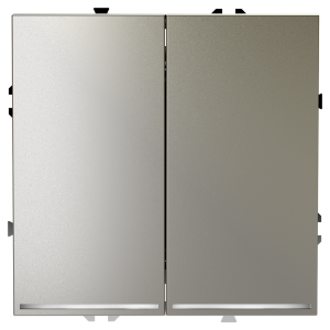 Выключатель двухклавишный встраиваемый проходной Voltum S70 с подсветкой Шелк VLS020404