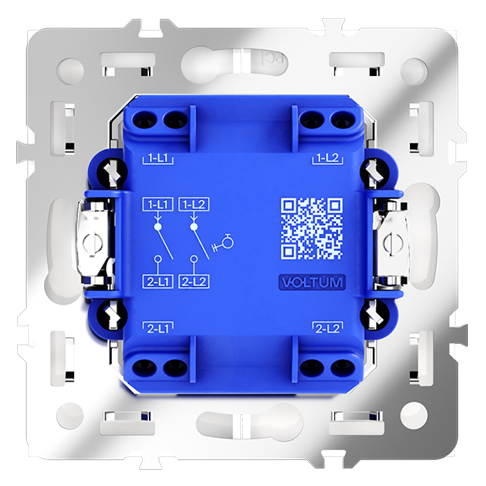 Выключатель двухклавишный встраиваемый с самовозвратом Voltum S70 Белый матовый VLS020602 — изображение 3