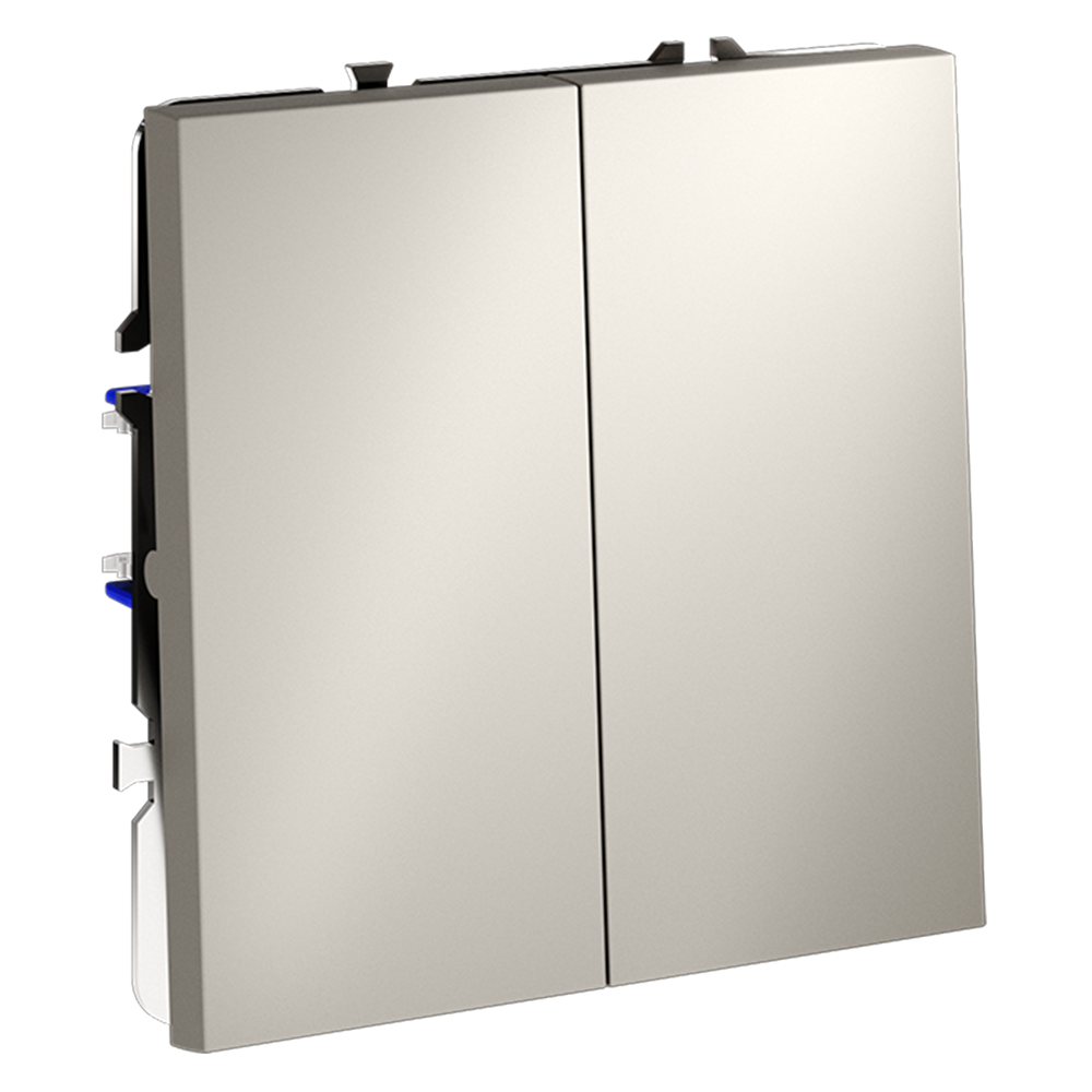 Выключатель двухклавишный встраиваемый с самовозвратом Voltum S70 Кашемир VLS020603 — изображение 2