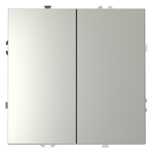 Выключатель двухклавишный встраиваемый с самовозвратом Voltum S70 Сталь VLS020605