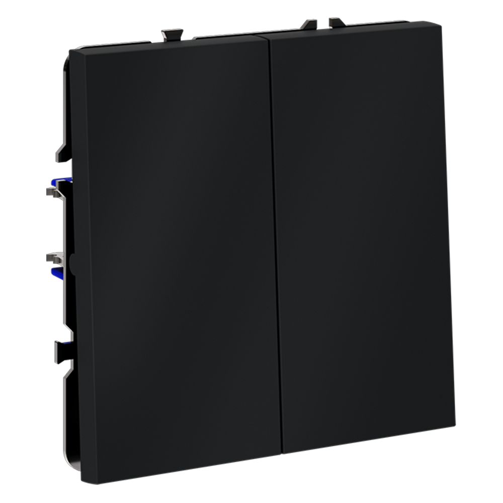 Выключатель двухклавишный встраиваемый с самовозвратом Voltum S70 Графит VLS020607 — изображение 2