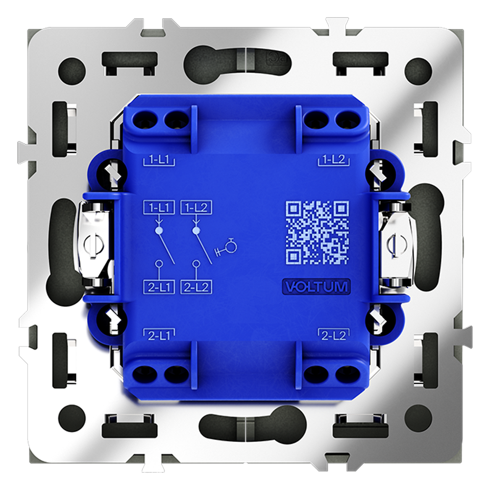 Выключатель двухклавишный встраиваемый с самовозвратом Voltum S70 Черный матовый VLS020608 — изображение 3