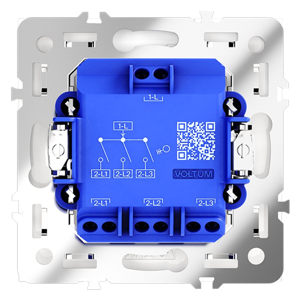 Выключатель трехклавишный встраиваемый Voltum S70 Белый Глянцевый VLS030101 — изображение 3