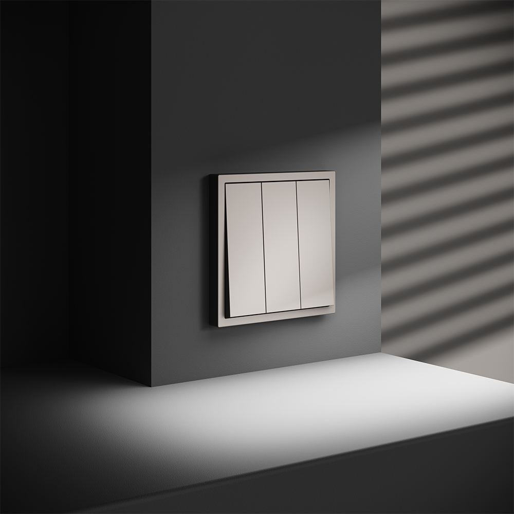 Выключатель трехклавишный встраиваемый Voltum S70 Кашемир VLS030103 — изображение 4